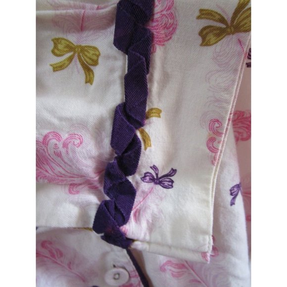 Victoria's Secret Gold Label Feather Bow Ribbon Pajama Set Ladies XS Dee Damage - Picture 14 of 16